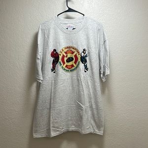 Vintage Hanes Beefy-T NHL Players Association T-Shirt Size XL fire fighters